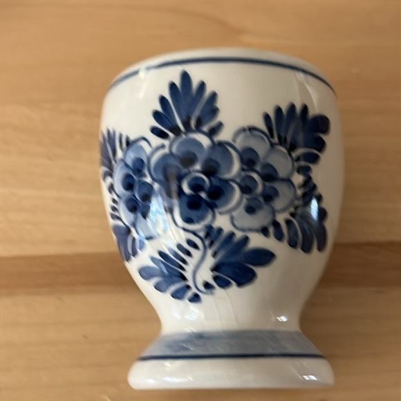 Lot of 4 Vintage Delft Blue & White Hand Painted Egg Cups Windmill - Picture 5 of 8